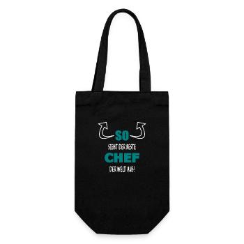 So sieht der beste Chef der Welt aus! - Geschenkbeutel für Flaschen - Schwarz - Vorne