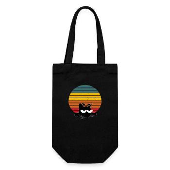 VINTAGE CAT RETRO KATZE - Geschenkbeutel für Flaschen - Schwarz - Vorne
