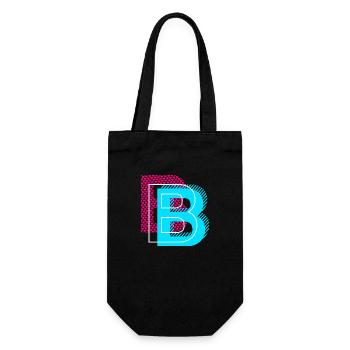 Initial letter B - Gift Bag for Bottles - black - Front