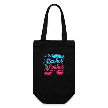 Nachwuchs Baby Schwangerschaft Gender Reveal Team - Geschenkbeutel für Flaschen - Schwarz - Vorne