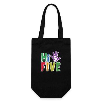 Salut cinq - cadeau de 5e anniversaire pour les enfants garçons et filles - Sac à bouteille - noir - Devant
