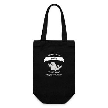 Süße Föhr Robbe - Geschenk für Föhr Fans - Geschenkbeutel für Flaschen - Schwarz - Vorne