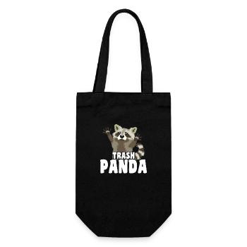 Trash Panda Lustiger Waschbär Spruch - Geschenkbeutel für Flaschen - Schwarz - Vorne