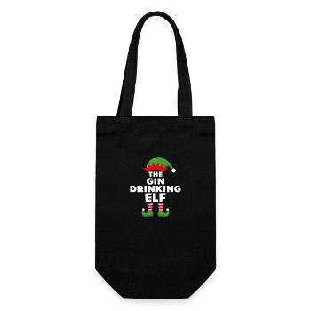 The Gin Drinking Elf - Gift Bag for Bottles - black - Front
