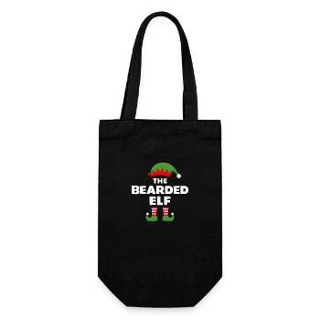 Der bärtige Elf - Geschenkbeutel für Flaschen - Schwarz - Vorne