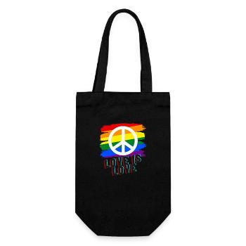 Love is love - Geschenkbeutel für Flaschen - Schwarz - Vorne