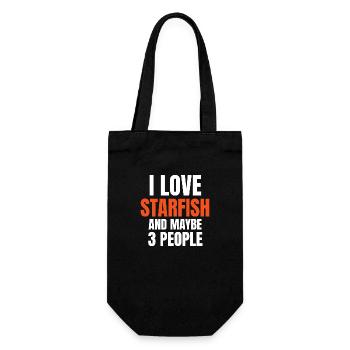I Love Starfish And Maybe 3 People Funny - Gift Bag for Bottles - black - Front