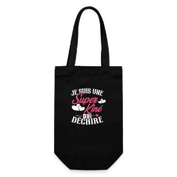 Je suis une Super kiné qui déchire - Sac à bouteille - noir - Devant