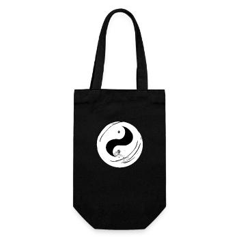 Yin Yang Signe Symbole Paix Heureux 5 - Sac à bouteille - noir - Devant
