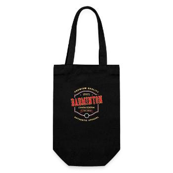 Badminton Federball Sport Vintage Retro - Geschenkbeutel für Flaschen - Schwarz - Vorne