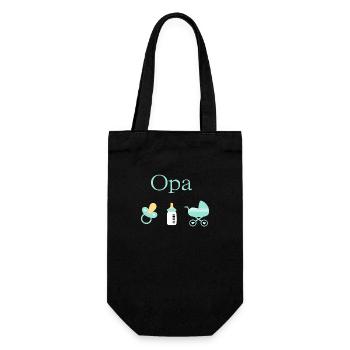 Opa Geburt Junge Vorlage personalisierbar - Geschenkbeutel für Flaschen - Schwarz - Vorne