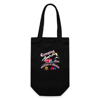 Camping is nice sometimes it's an adventure - Gift Bag for Bottles - black - Front