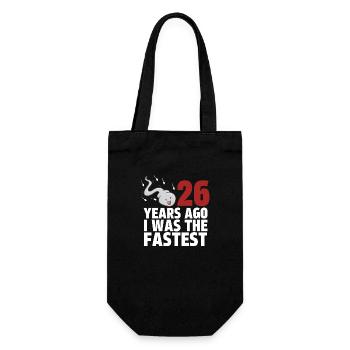 26 Years Ago I Was The Fastest - Gift Bag for Bottles - black - Front