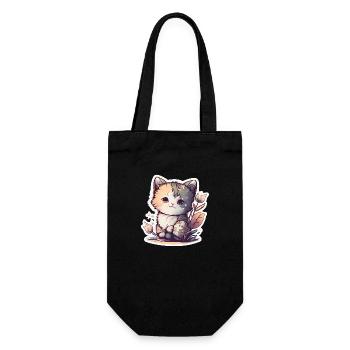 Adorable Cute Kitten - Gift Bag for Bottles - black - Front