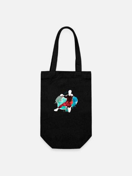 Handball Handballspieler Handballer Splash Bunt - Geschenkbeutel für Flaschen - Schwarz