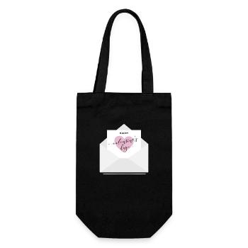Über Happy Valentine - Geschenkbeutel für Flaschen - Schwarz - Vorne
