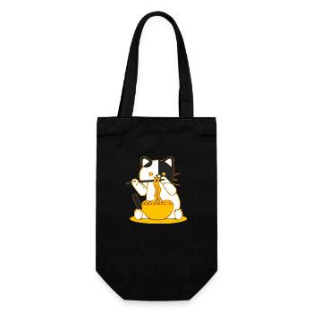 Dozy le chat qui mange des nouilles - Sac à bouteille - noir - Devant