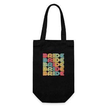 Retro Bride Matching Mariage Couple Fiançailles - Sac à bouteille - noir - Devant