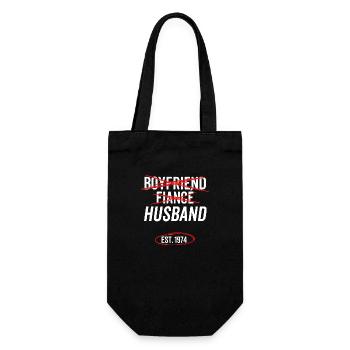 Boyfriend Fiancé Husband Est 1974 - Gift Bag for Bottles - black - Front