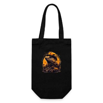 Beaver works on the construction site with yellow safety helmet - Gift Bag for Bottles - black - Front