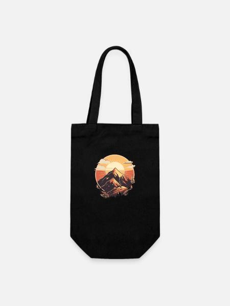 Wandern Berg Berge Bergsteigen Klettern Natur - Geschenkbeutel für Flaschen - Schwarz