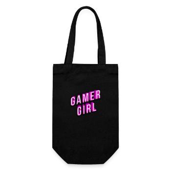 gamer girl pink 3d effekt - Geschenkbeutel für Flaschen - Schwarz - Vorne