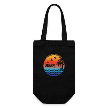 MEER Sonne Strand Urlaub - Geschenkbeutel für Flaschen - Schwarz - Vorne