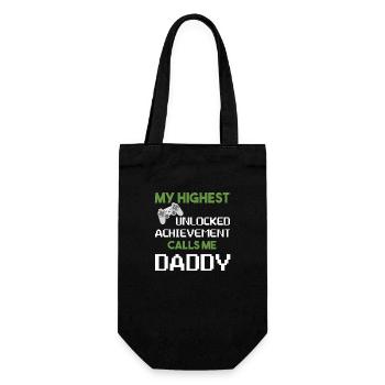 Nerdy Funny Fathers Day Gamer Dad Video Gaming - Gift Bag for Bottles - black - Front