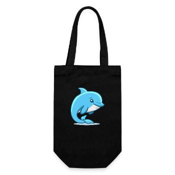 Illustration de dauphin mignon - Sac à bouteille - noir - Devant