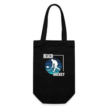 Beachhockey hockeyspielen am Strand BeachhockeyFun - Geschenkbeutel für Flaschen - Schwarz - Vorne