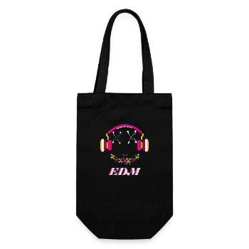 EDM Music, colorful face with headphones - Gift Bag for Bottles - black - Front