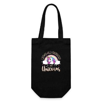 Joli design arc-en-ciel et licorne - Sac à bouteille - noir - Devant