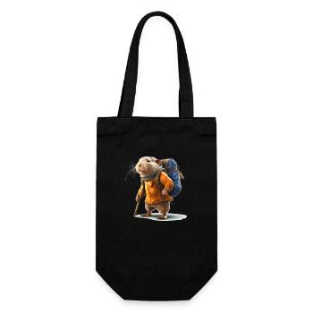 Maulwurfsratte ist für diese Wanderung vorbereitet - Geschenkbeutel für Flaschen - Schwarz - Vorne