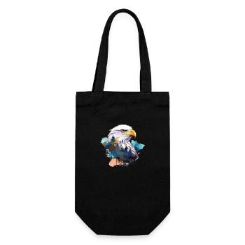 Adler Adlerkopf Natur Wildnis Wald Bäume Kunst - Geschenkbeutel für Flaschen - Schwarz - Vorne