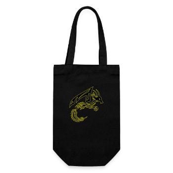 Stammesdrache Schwarzer und Gelber Drache - Geschenkbeutel für Flaschen - Schwarz - Vorne