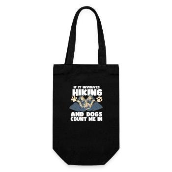 If It Involves Hiking And Dogs Count Me In - Geschenkbeutel für Flaschen - Schwarz - Vorne