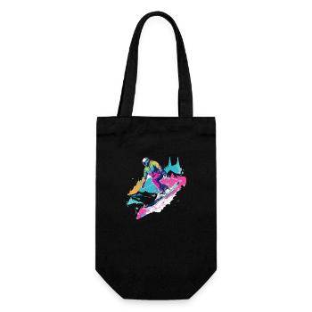 David skiing - Gift Bag for Bottles - black - Front