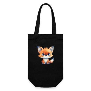 Fox Googly Eyes Watercolor Forest Animal - Gift Bag for Bottles - black - Front