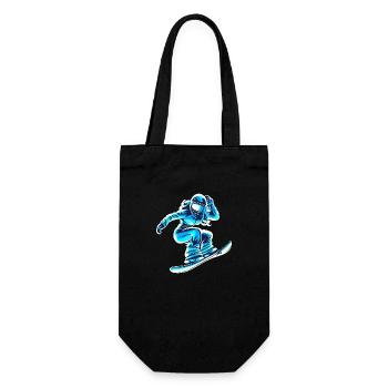snowboarderin blau weiss frauen - Geschenkbeutel für Flaschen - Schwarz - Vorne