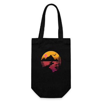 Mountains Outdoor Retro - Gift Bag for Bottles - black - Front