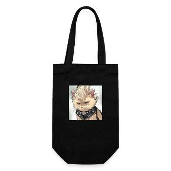 Persian Cat Negan as Punk in Anime Art - Gift Bag for Bottles - black - Front