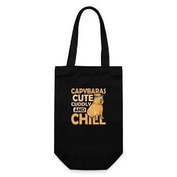 Capybaras Cute, Cuddly, and Chill Capibara Owner M - Gift Bag for Bottles - black - Front