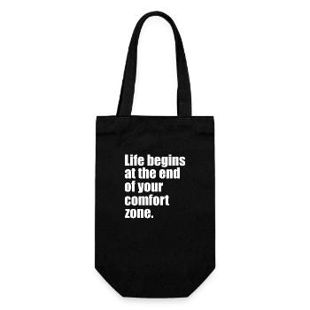 Life begins quote - Gift Bag for Bottles - black - Front