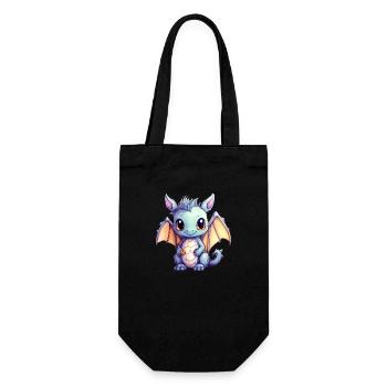 Drache Kawaii Zeichnung - Geschenkbeutel für Flaschen - Schwarz - Vorne