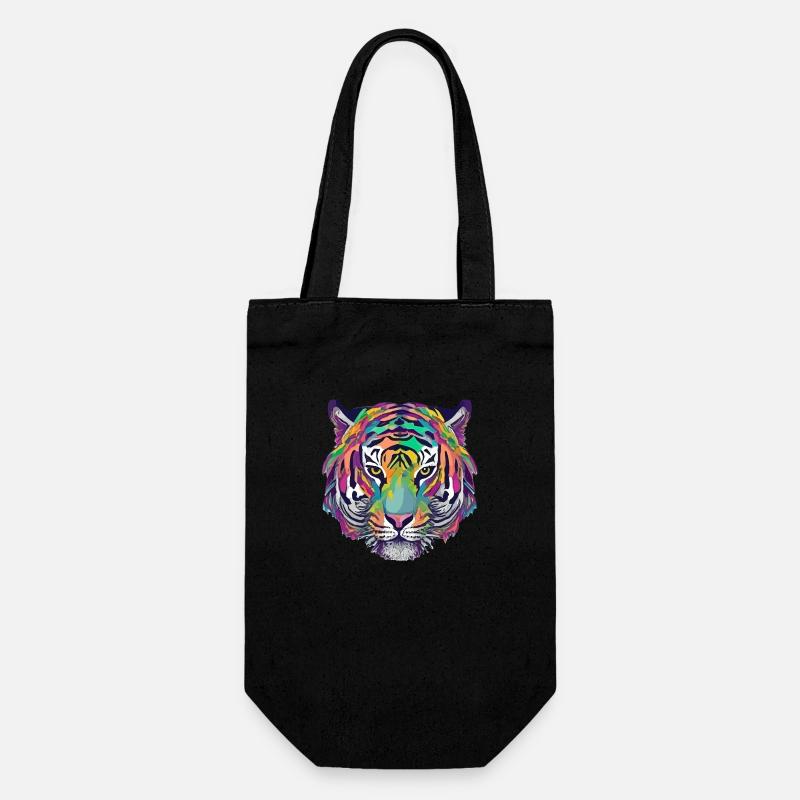 Tiger Kopf Graphic Tee Illustration Art Comic - Geschenkbeutel für Flaschen - Schwarz