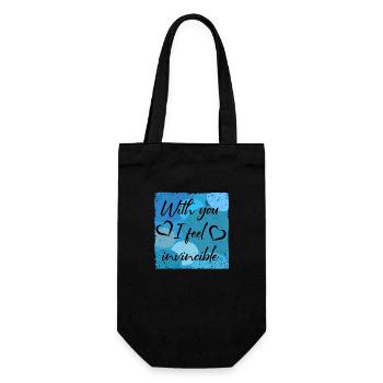 With you I feel invincible - Gift Bag for Bottles - black - Front