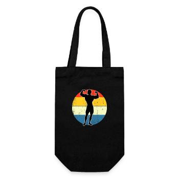 Retro Vintage workout Sunset Design - Gift Bag for Bottles - black - Front