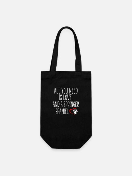 Springer Spaniel Zitate - Geschenkbeutel für Flaschen - Schwarz