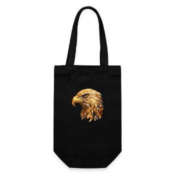 Adler Adlerkopf Gold Raubvogel Vogel Tier Natur - Geschenkbeutel für Flaschen - Schwarz - Vorne