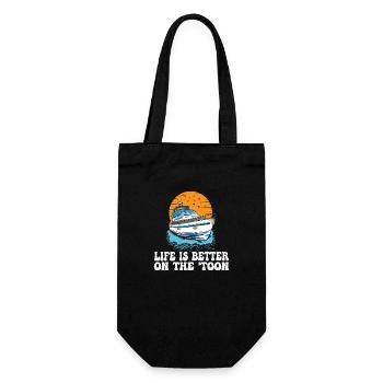 Life Is Better On The 'Toon Pontoon King Boat - Gift Bag for Bottles - black - Front